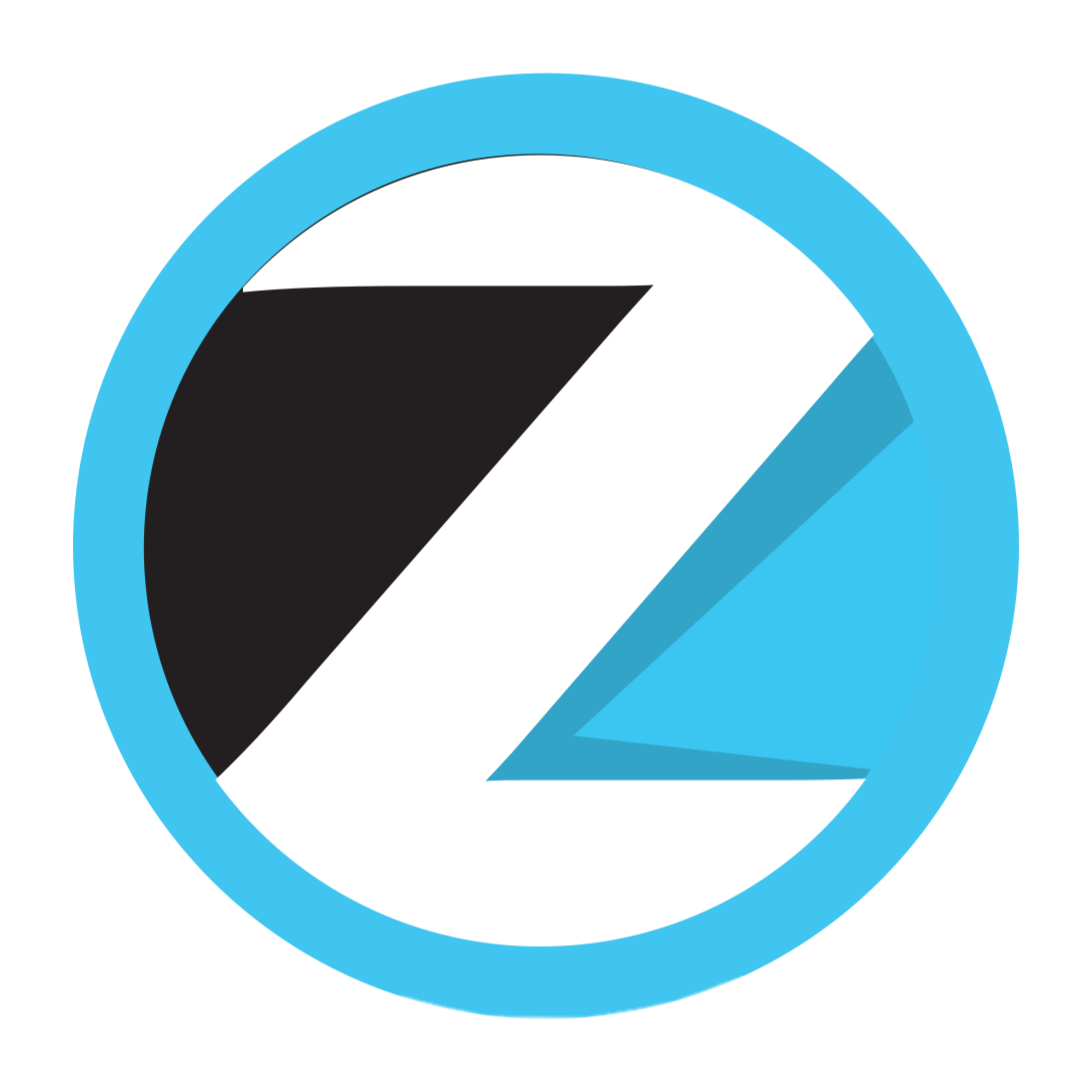 A black and blue circle with the letter z in it